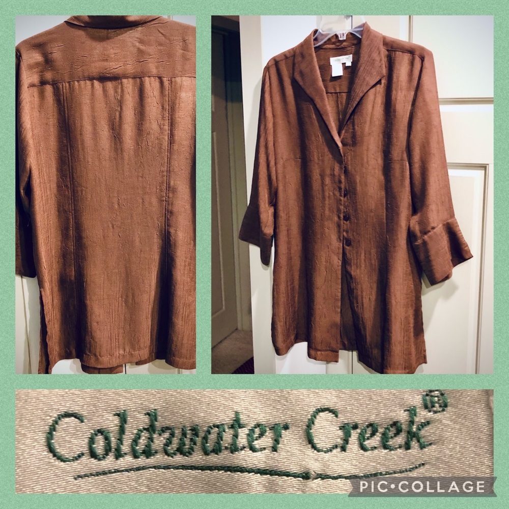 Coldwater Creek long shirt, Great for fall! Textured, linen like, over shirt!